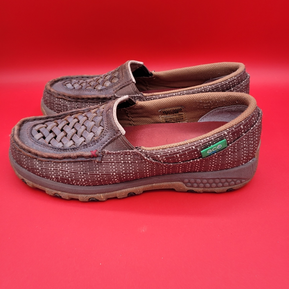 ECO Twisted X Woman's Woven Leather Driving Moccasin Size 7.5